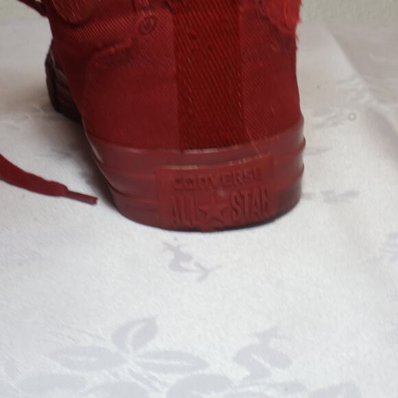 Converse All Star Red Map Print High Top Sneakers Unisex 5 / Women’s 6. - Picture 8 of 8